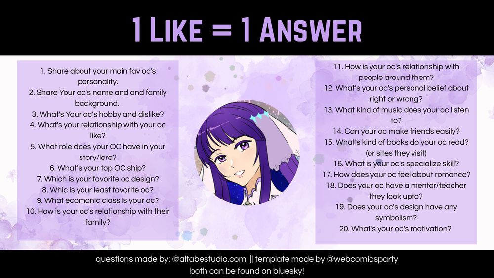 1 like = 1 answer template with icon in the middle. 