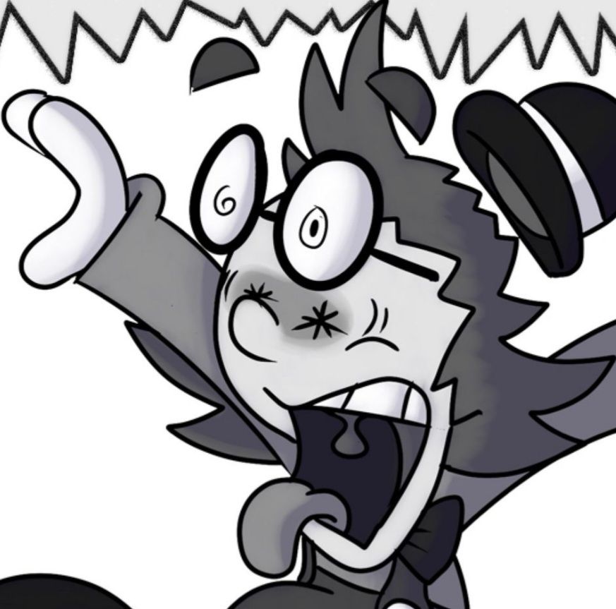 art, a black and white digital drawing of a shocked cartoon charactwr with glasses and eyes popping off the face and jaw dropping. 