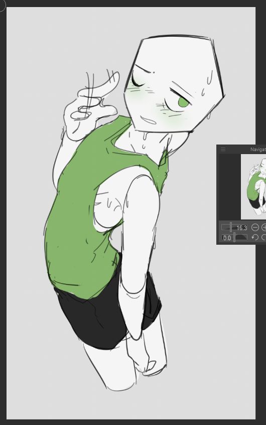 Battat from Deltarune wearing gym clothes. He's sweating and fanning himself.