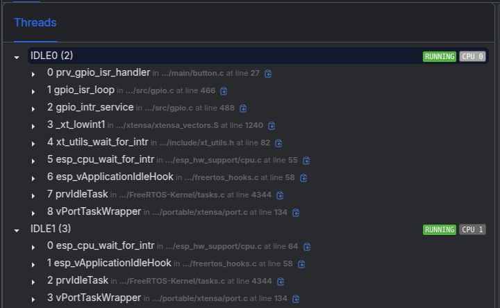 Memfault coredump showing multiple CPU backtraces
