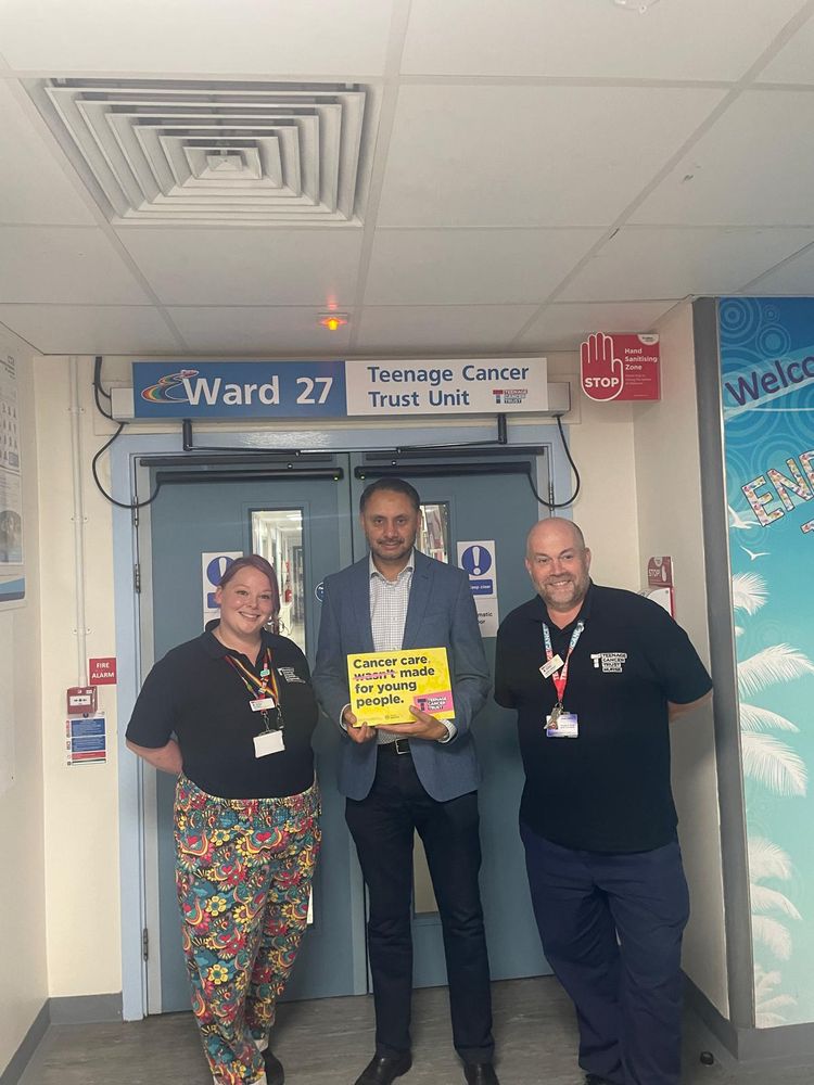 Shockhat Adam MP meets frontline staff during his visit to our ward in Leicester.