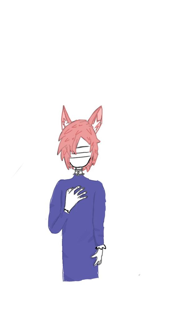 fox persona with bandages over eyes