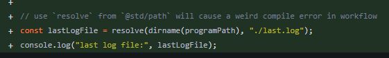 // use `resolve` from `@std/path` will cause a weird compile error in workflow
const lastLogFile = resolve(dirname(programPath), "./last.log");
console.log("last log file:", lastLogFile);