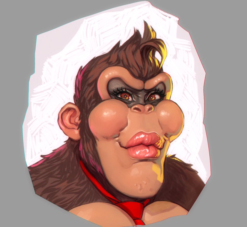 a drawing of donkey kong. 