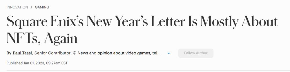 "square enix's new years letter is mostly about nfts again"