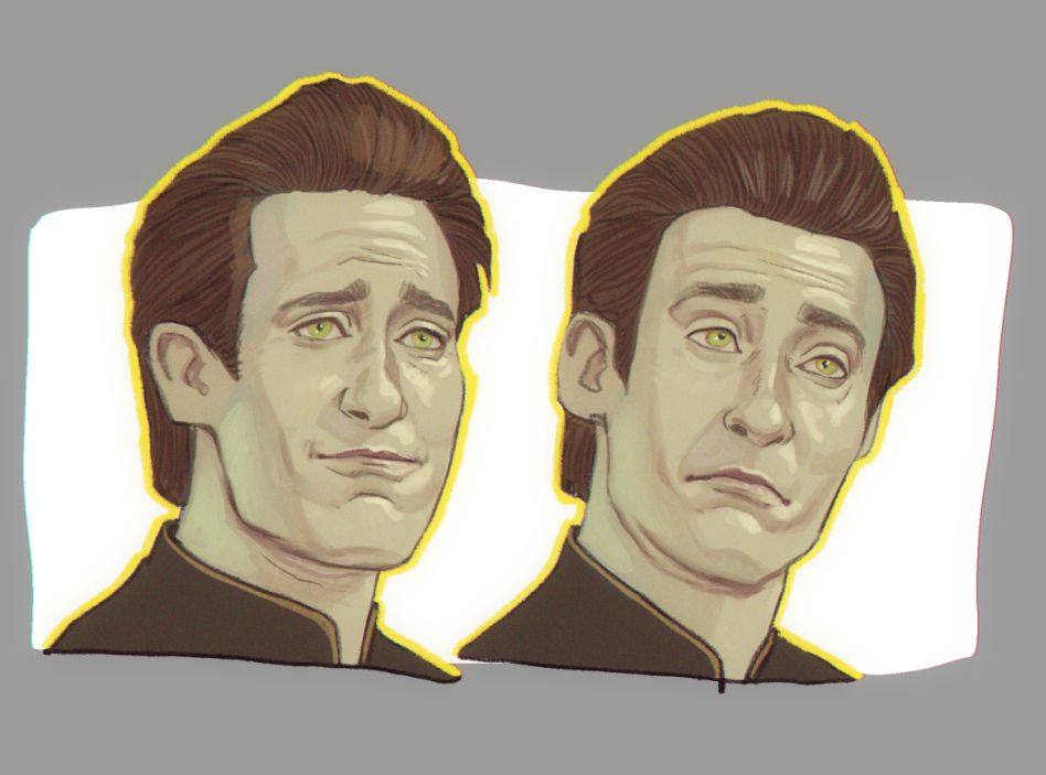 two quick studies of data from star trek
