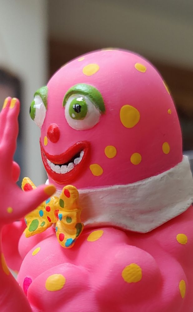 Mr Blobby painted model. He's muscular, like he always was