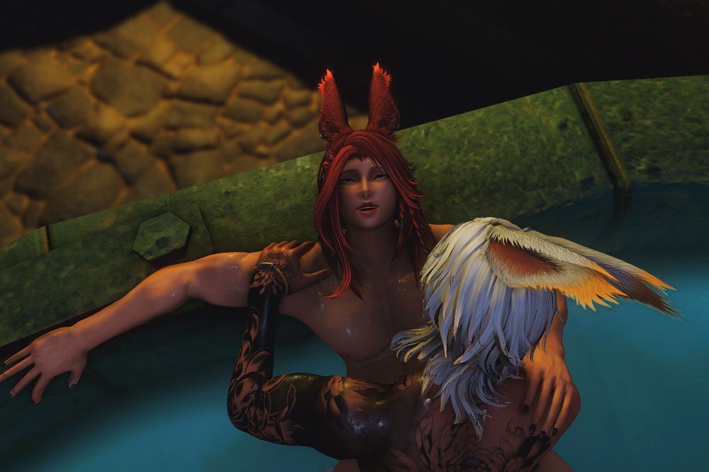 Ventus and Jasper behaving like good rabbits, indulging in the pleasures it brings. Ventus is getting to top, pressing Jasper's back to the edge of the bath as he fills him.