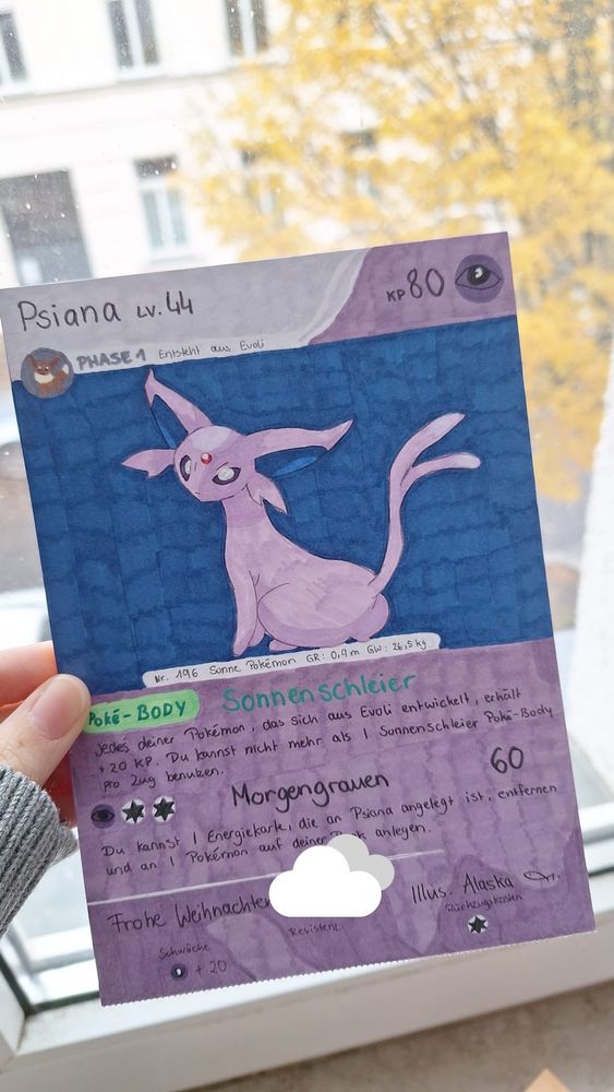 pokemon card illustration of espeon