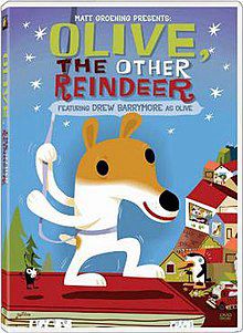 Olive the other reindeer movie poster. Olive is a dog. Kinda like a beagle looking one