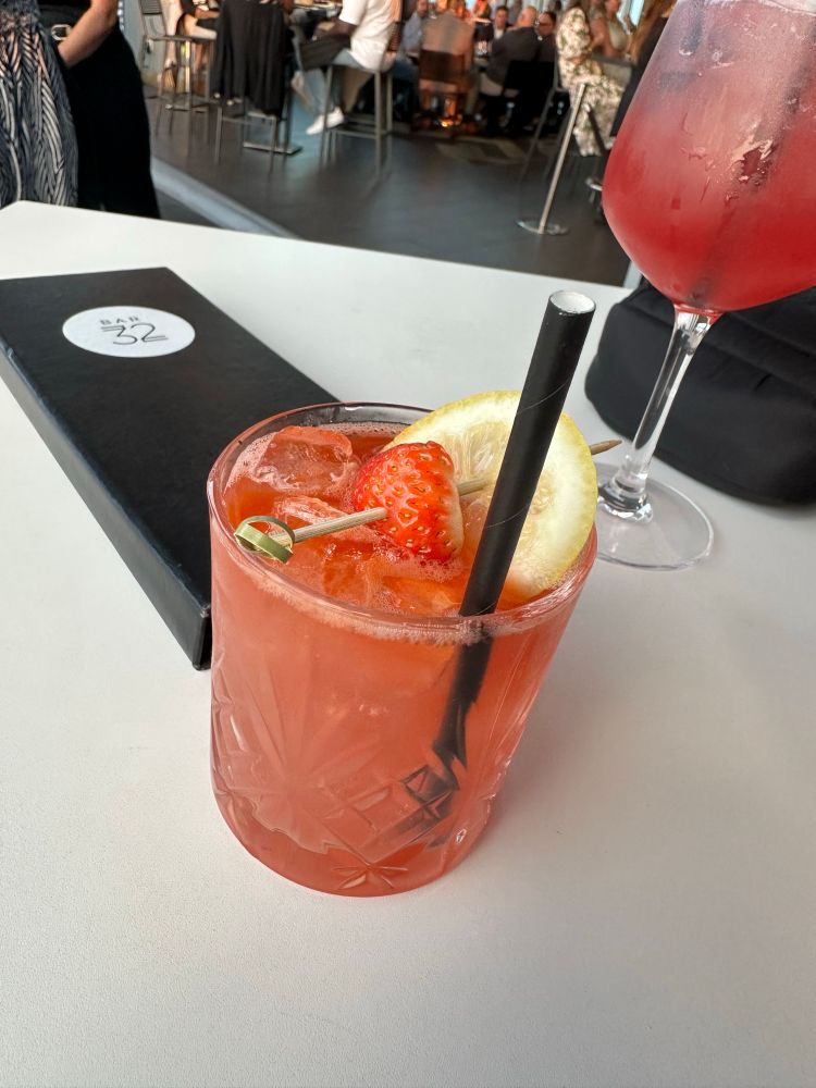 Cocktails at Bar 32 on the 32nd floor of the Hilton Cleveland 