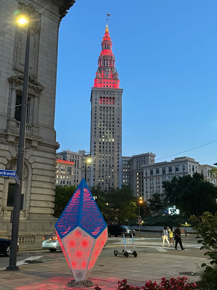 The Terminal Tower, plus whatever this thingy in the foreground is.