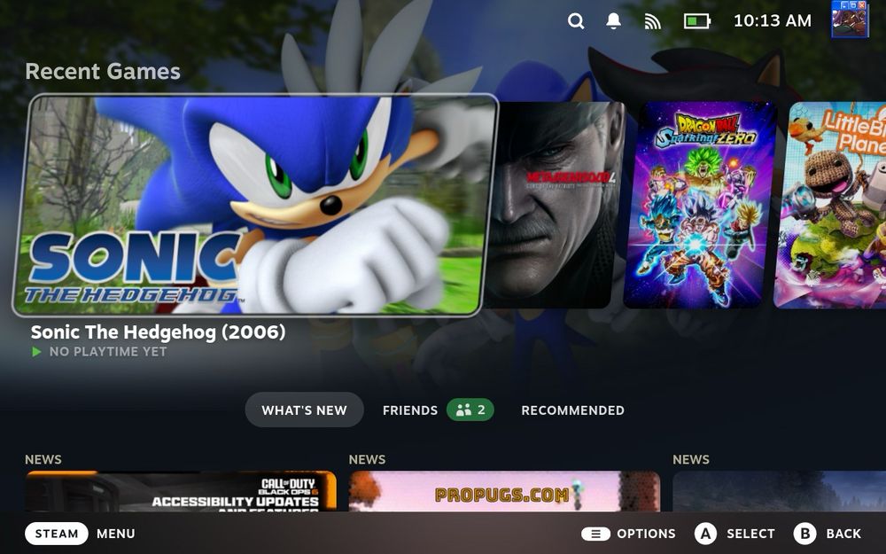 Sonic the Hedgehog (2006) fake SteamOS home wide art
