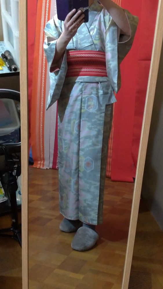 着物、袷、白大島紬