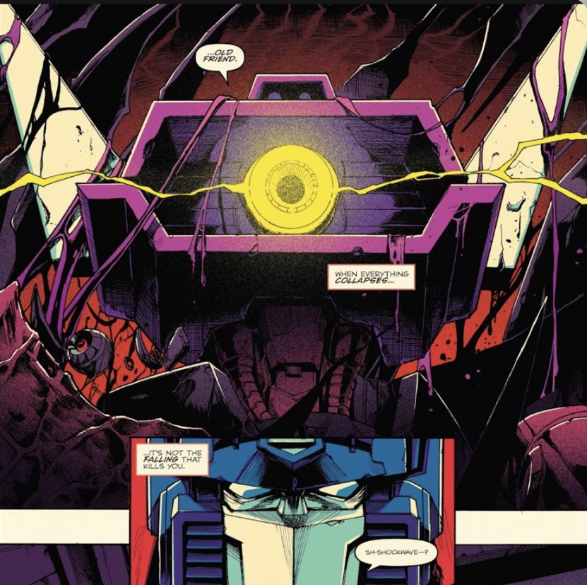 Shockwave revealing himself to Optimus prime 