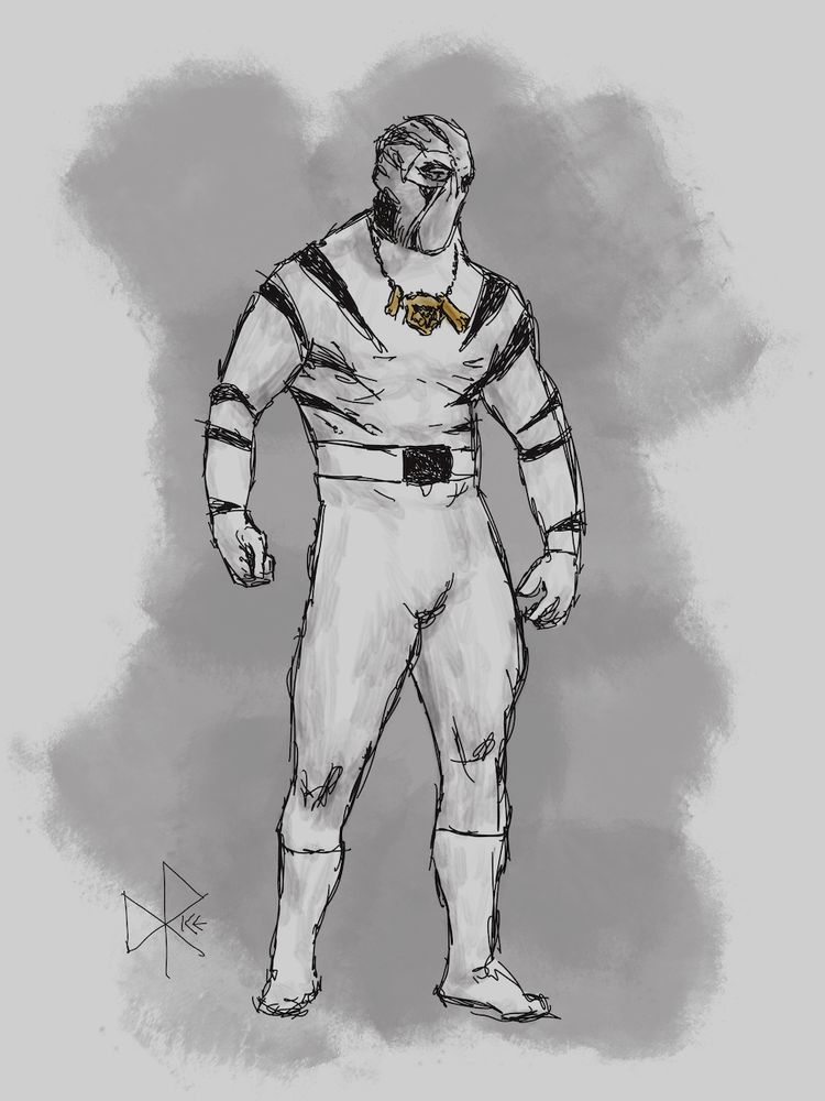 Marvel Comics character White Tiger, a.k.a Hector Ayala, stands ready to do the right thing. Sketch art by Don Rice.