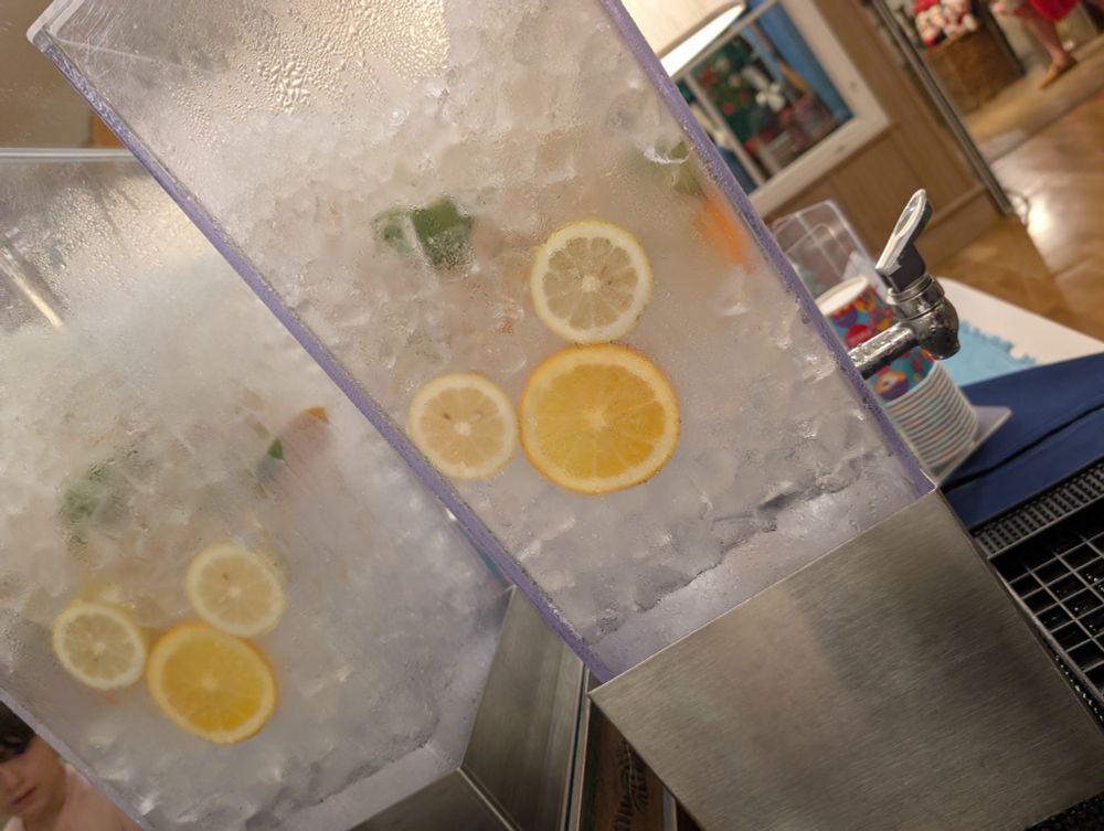 Another view of the water, this Mickey head made of lemon slices and an orange slice 