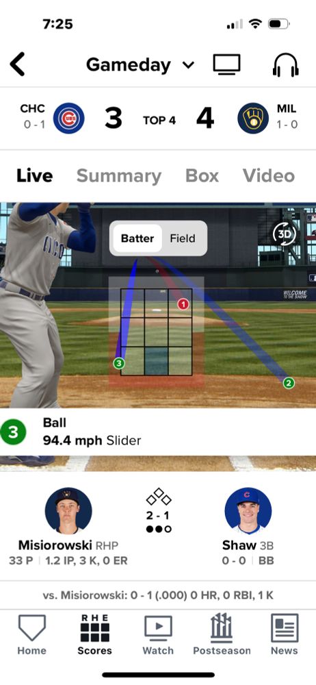 A pitched that is a strike called a ball