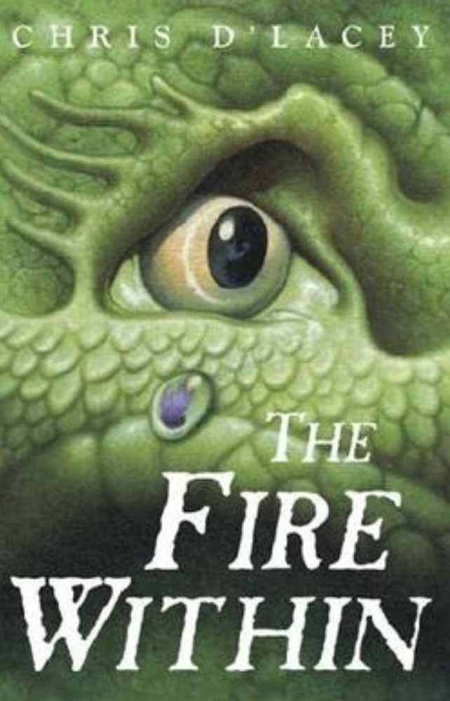 Cover of the Book "The Fire Within" by Chris D' Lacey. The Fire Within takes place at Wayward Crescent, and it is about a 20-year-old man named David Rain, who tries to find out the mystery behind Liz and Lucy Pennykettle's relationship with dragons. He eventually becomes friends with them and learns the secrets of the dragons.
