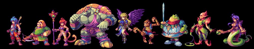 High Quality Pixel Art of the Breath of Fire II cast, from Dani Oliver