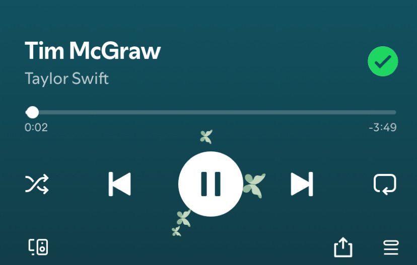 butterflies around the play button