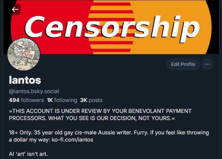 HALT: THIS USER IS UNDER REVIEW FOR INDEPENDENT THOUGHT. THE PAYMENT PROCESSORS WILL DETERMINE IT'S FATE SOON.