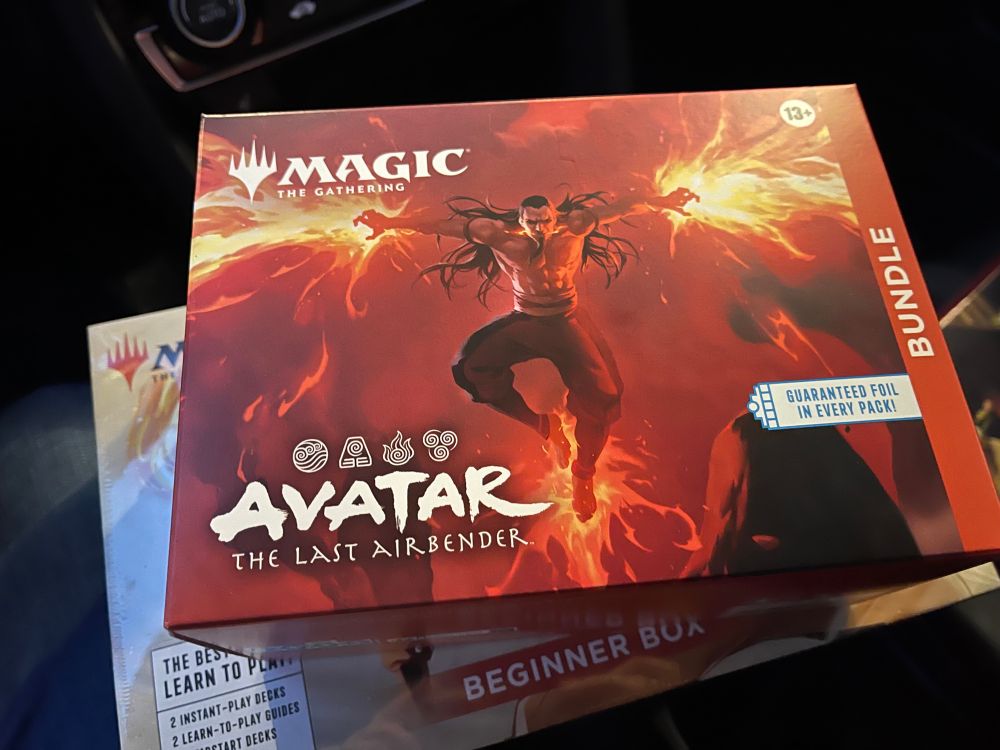 Avatar the Last Airbender Magic the Gathering Bundle box. Phoenix King Ozai firebends fiercely on the front.