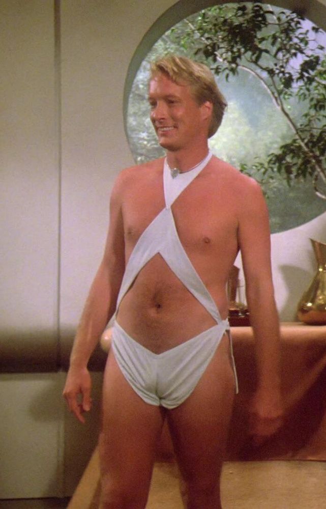 A character from Star Trek wearing... It's hard to explain what he's wearing.