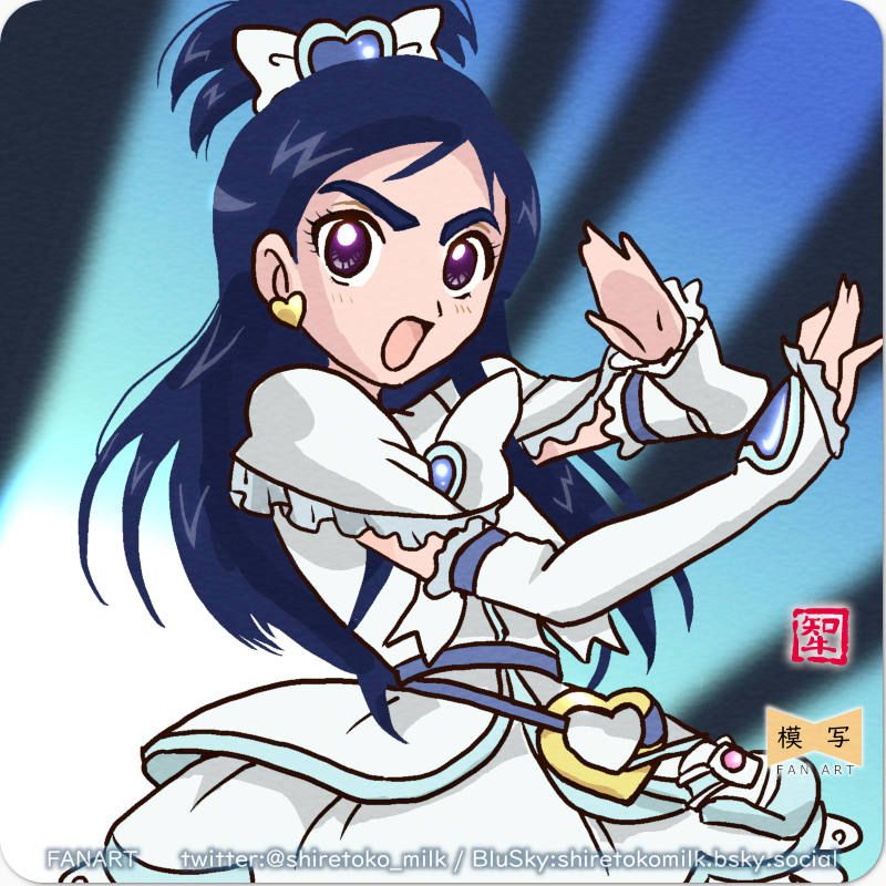 キュアホワイトを見ながら描きました