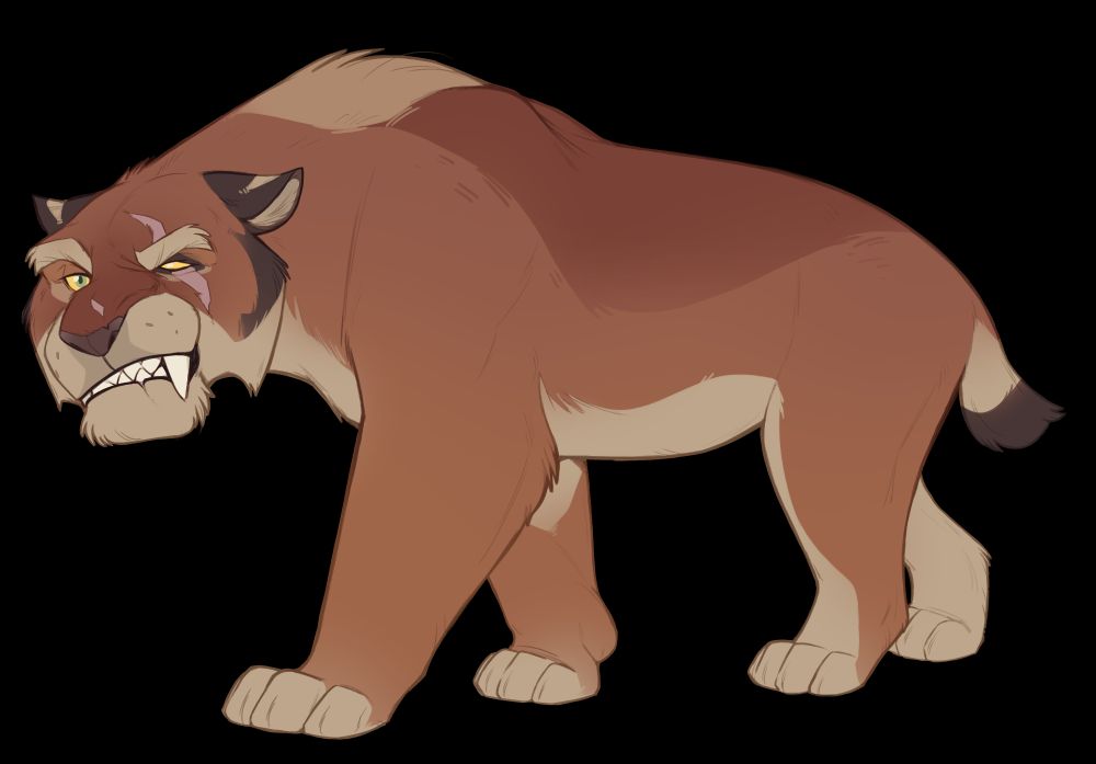 The original feral sabertooth image on its own. Credit to Machati here on bsky