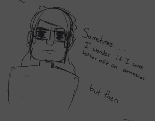 Stan has a contemplative look on his face. A speech bubble reads: "Sometimes..  I wonder if I was better off an amnesiac, but then..."