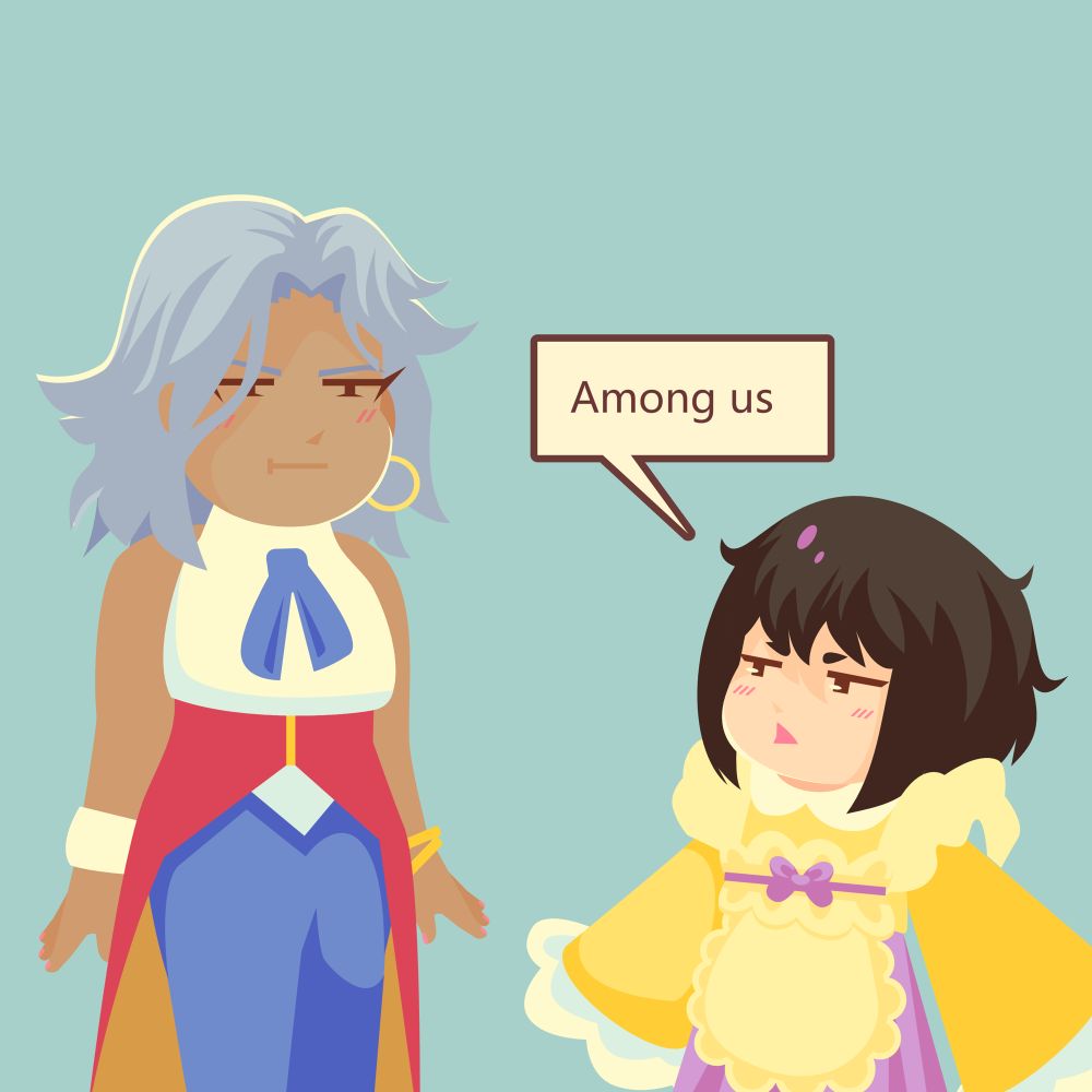 Azami from new sakura wars saying “among us” to a perturbed Anastasia 