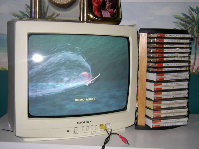 CRT with a surfing game