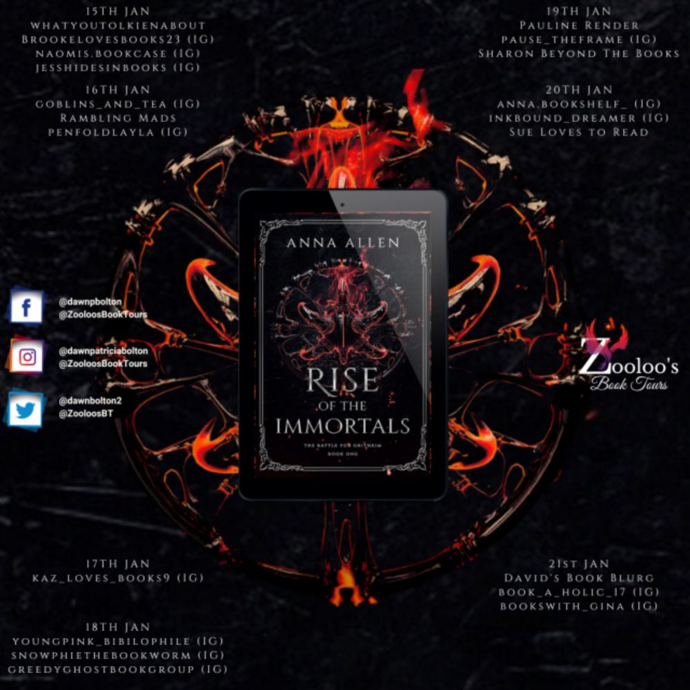 Book Tour Review Rise of the Immortals The Battle for Gritheim Book One by Anna Allen