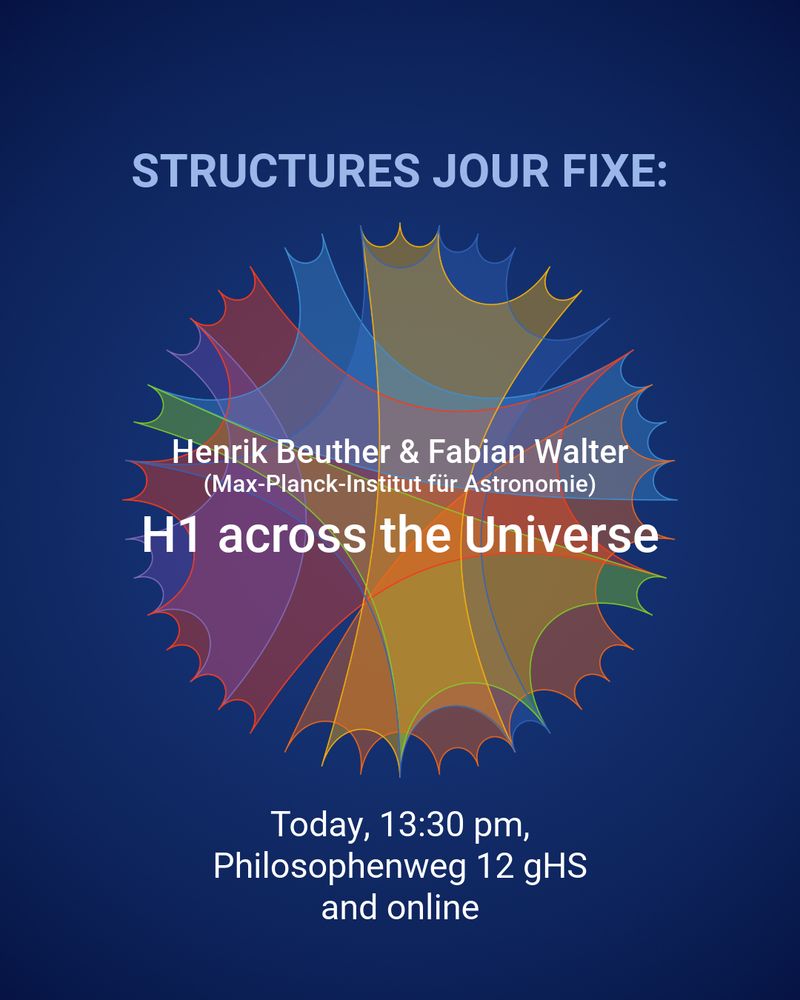 Today’s the day!
Henrik Beuther & Fabian Walter are joining us for today’s Jour Fixe: “H I across the Universe” — from nearby clouds to the early cosmos.