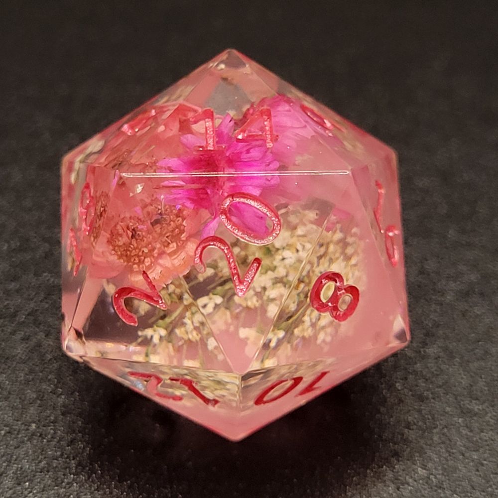 Pretty pink flowers in a d20