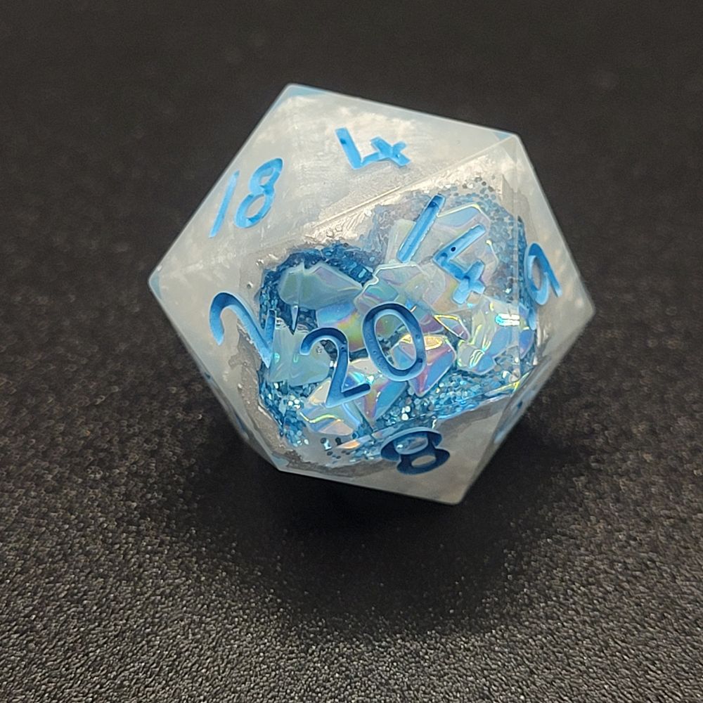 Icy Blue Geode dice 