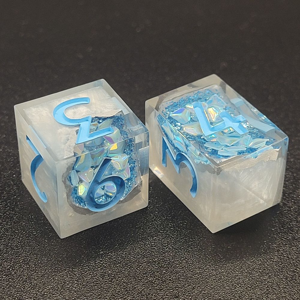 Icy Blue Geode dice