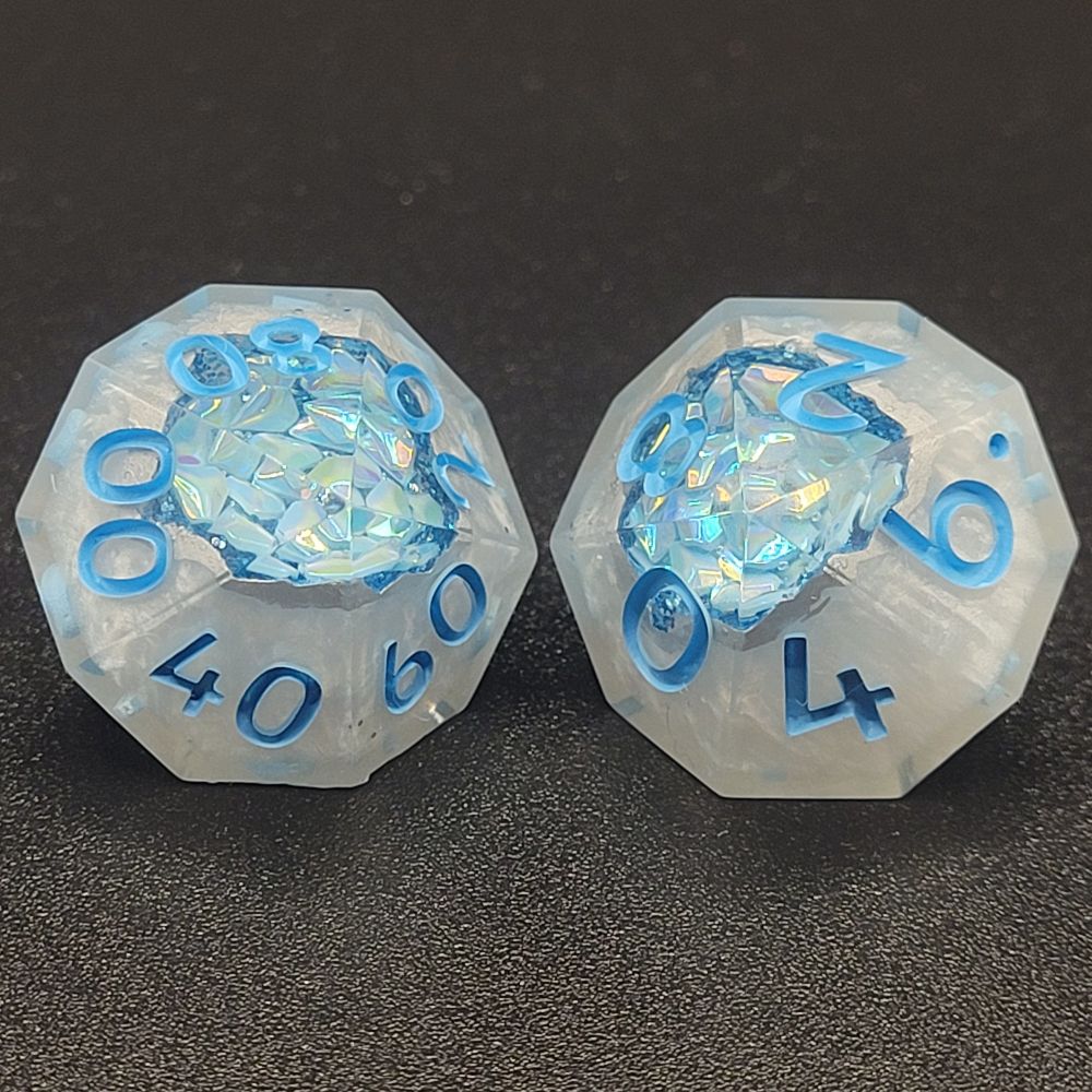 Icy Blue Geode dice