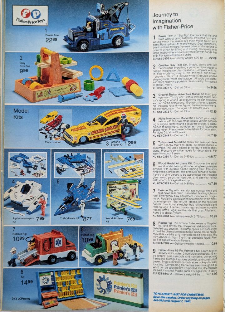 Fisher Price toys in a vintage JCPenney Christmas Catalog 