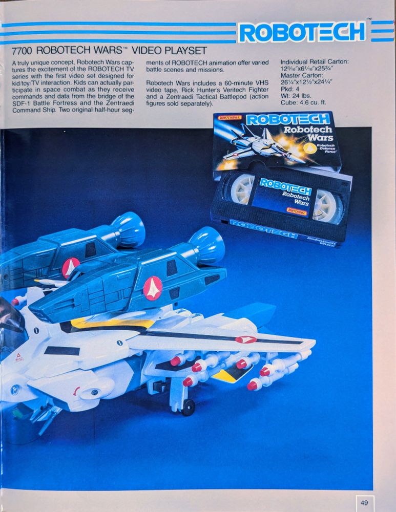 Rick Hunter's Veritech Fighter and a VHS cassette 