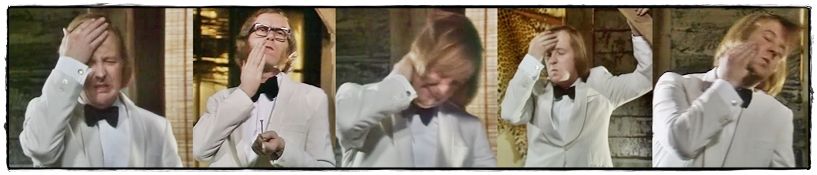 Four shots of Tim, and one of Graeme, slapping themselves on the face to ward off mosquitos.