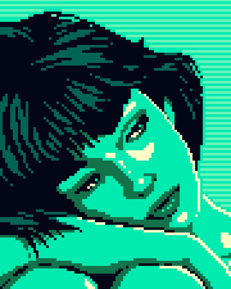 portraying with four colors and low resolution