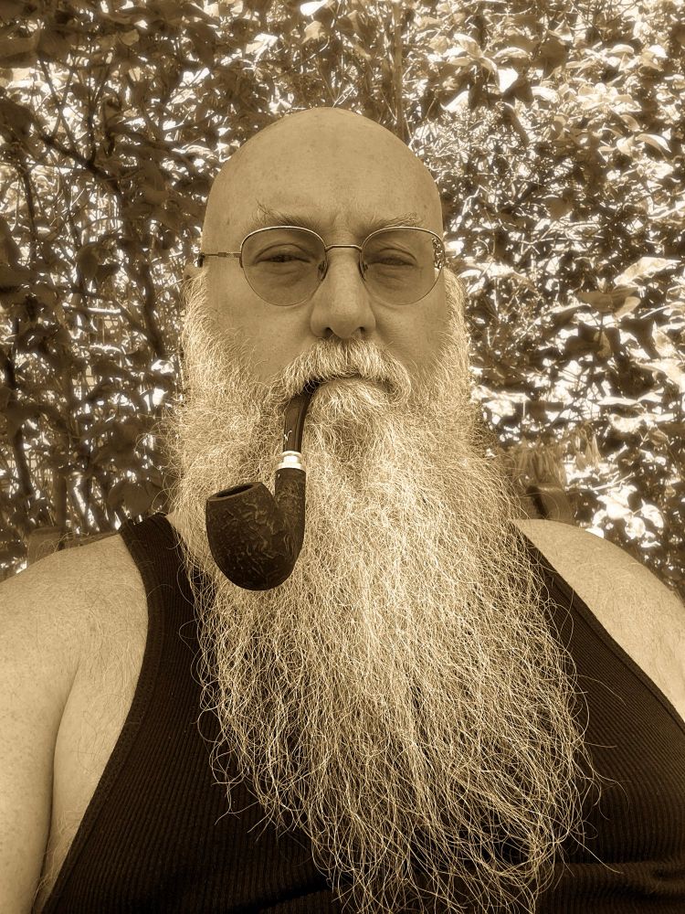 Excalibear with a deeply bent pipe in his jaw