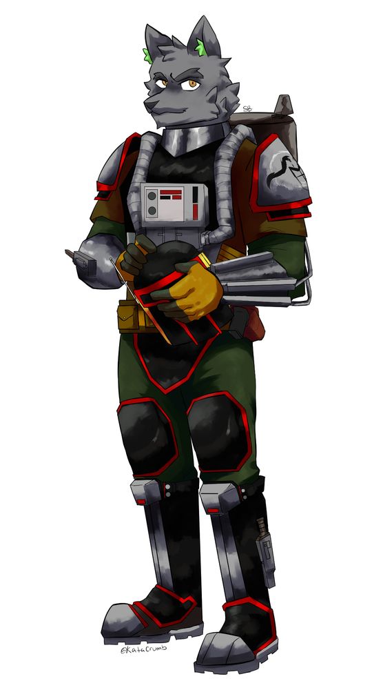 character redesign with mandalorian mask and starwars outfit