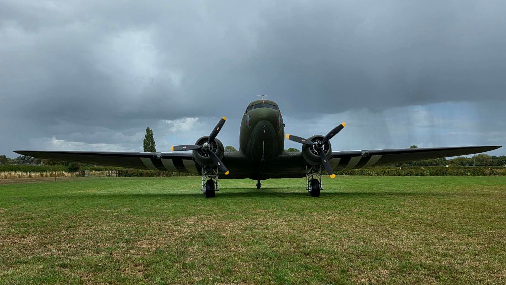Bomber plane just landed.