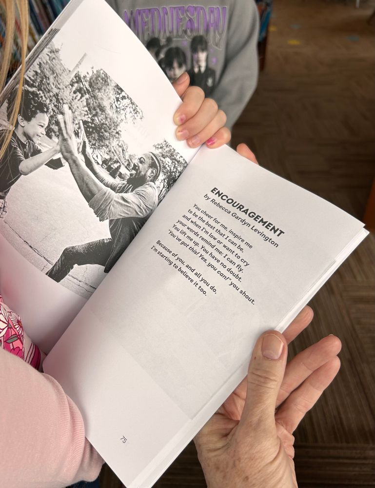 Selection from poem:

“You lift me up. You have no doubt.
‘You've got this. Yes, you can!’ you shout.
Because of you, and all you do,
I'm starting to believe it too.”
