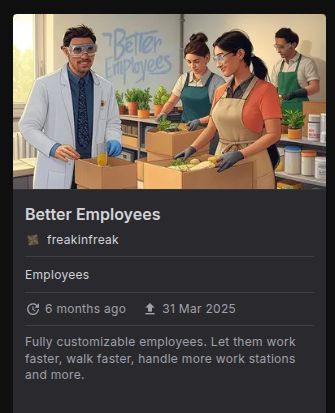 Schedule I, Nexus Mods, an AI generated thumbnail for a mod.