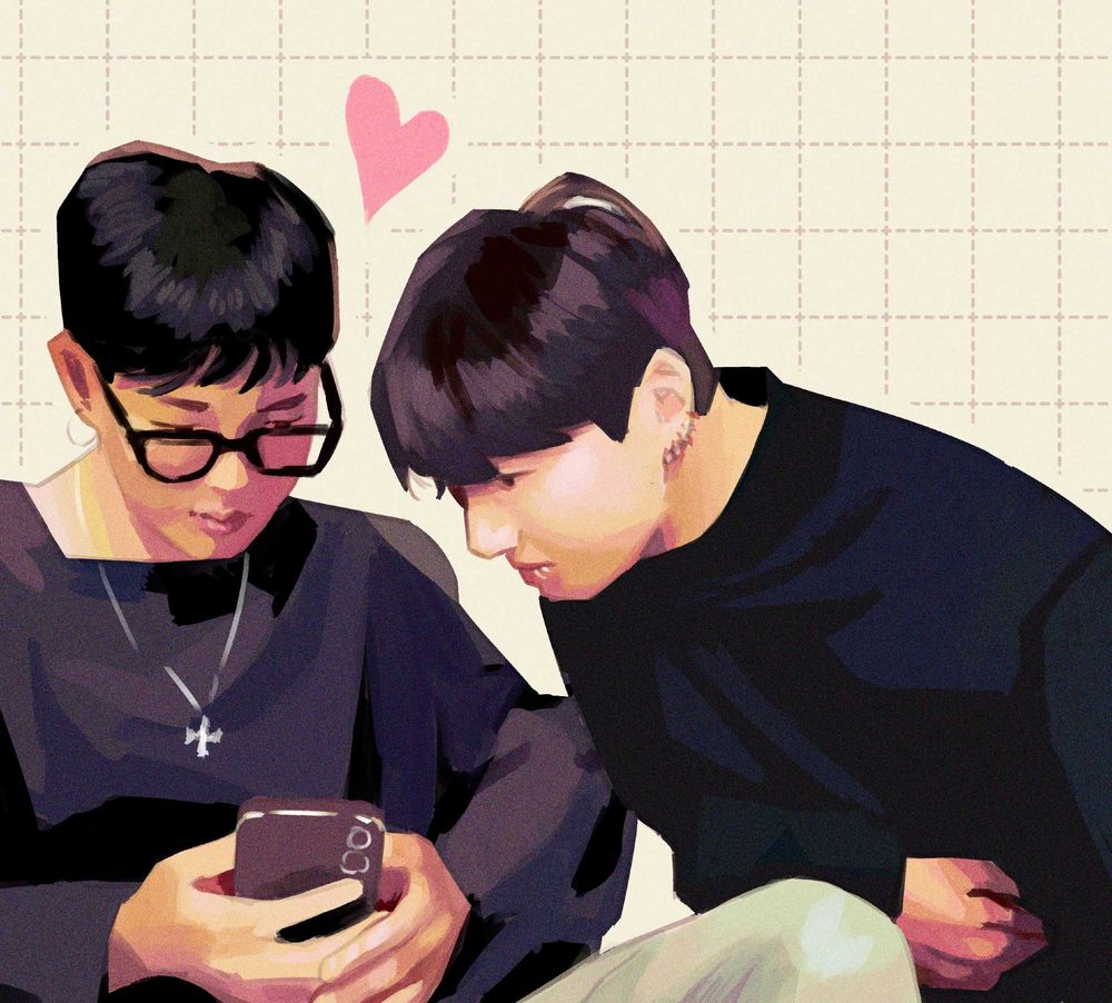 fanart of jikook during their live on jul 14 2025