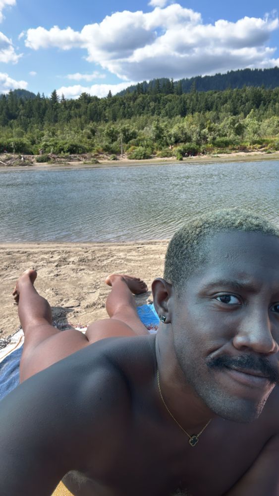 Selfie of me laying out on a nude beach 